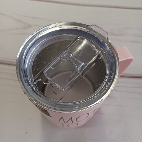RAE DUNN 12oz BPA FREE MOM TO BE PINK TUMBLER CUP GLASS WITH LID - Picture 5 of 9